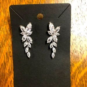 Silver leafy earrings